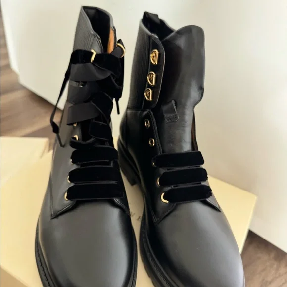 Sézane Black Leather Boots